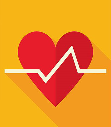 flat graphic of a heart with a heartbeat monitor line going across it.